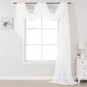 DONREN Luxury Soft Semi Sheer Window Scarf - White Valance for Wedding Arch, Curtains (1 Panel, 52 x 288 Inch Length)