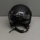 3/4 Motorcycle Helmets Retro Open Face Vespa Scooters Helmet with Clear Visor for Men and Women- DOT Approved (Medium, Matte Black)