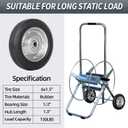 GICOOL 6" Flat Free Solid Rubber Tire and Wheel, with Ball Bearings and 1/2" Axle Bore Hole, 1.3" Centered Hub, 2 Pack