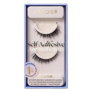 Velour Effortless Self Adhesive Eyelashes Sweet Talk, Reusable Pre Glued Strip Lashes, No Trim Needed Press On Lash Strips, No Glue Needed False Eyelashes, Wispy Flare 12mm Lightweight Natural Glam