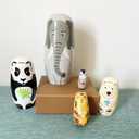 Elephant Panda Nesting Dolls - Cute Animal Matryoshka Doll Handmade Wooden Dolls for Children Christmas Birthday Decoration Halloween Wishing Gift,Set of 5