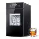 2.4" Ice Ball Maker，50 pcs/24H,2 pcs in 60 Mins, Slow-Melting Crystal Ball Sphere ice Maker with Self-Cleaning, Countertop Clear Ice Maker for Whiskey（Black) (EXP 05/13/32)