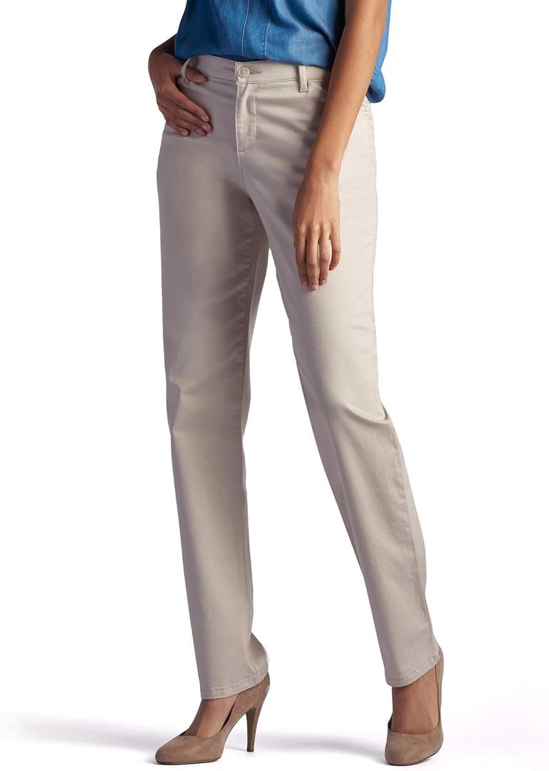 Lee Women's Relaxed Fit All Day Straight Leg Pant Parchment 12 US