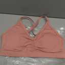 Aoxjox Sports Bras for Women Workout Fitness Ruched Training Baddie Cross Back Yoga Crop Tank (Small, Pink)