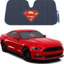 BDK New Superman 2022 Windshield Sunshade for Car Truck & SUV - Folding Car Sun Shade for Front Window, Auto Sun Visor Heat Protection, Sunscreen Blocks UV Rays and Keeps Vehicle Cool (58 x 27 Inch)