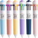 6 Park Multicolor Pens, 10-in-1 Colored Ballpoint Pen, 57 Colors, 0.8mm Fine Point Smooth Writing, Retractable Ballpoint Pens for Office School Students Children