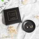 COLLECTIVE HOME - Ceramic Jewelry Tray, Decorative Trinket Dish for Rings Earrings Necklaces Bracelet Watch Keys, Birthday Mother's Day Christmas Gift for Women, 4.75", Black Surface (y)