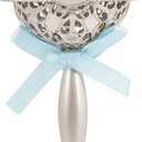 Hallmark Baby's First Christmas Silver Baby Rattle with Blue Ribbon 2023 Christmas Ornament, Premium Metal