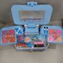 57 in 1 Kids Makeup Kit With 3-Color LED Mirror, Real Washable, Perfect Girl Birthday Gift, Age 3+ (Blue)