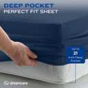 DREAMCARE King Size Sheets Set 4 pcs Cooling Sheets up to 21 Deep Pocket King Sheet Set Hotel Luxury Sheets & Pillowcases Superior Softness 100% Fine Microfiber with Side Pocket Navy Blue