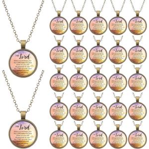 40 Sets Christmas Church Gifts Bulk Bible Verse Necklaces for Mom Women Church Member Employee