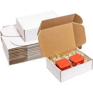 Wowxyz Shipping Boxes 12x9x4 Inches 20 Pack Corrugated Cardboard Mailing Boxes for Small Business - Medium White Literature Mailer Packaging Supplies
