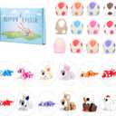 3 x 3D Printed Easter Eggs and Animals Gift Unique Easter Basket Fillers for Toddlers & Kids | Holiday Party Favors and Home Decor (12pcs)