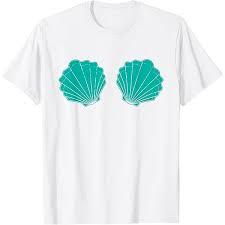 Mermaid Sea Shell Bra Costume TShirt, XL
