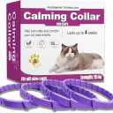 Cat Calming Collar, 4-Pack Pheromone Collars for Cats – Adjustable 15″, 60-Day Lasting Stress & Anxiety Relief, Helps Reduce Noise Fear, Scratching & Separation Anxiety（Pruple）