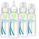 Dr. Brown's AntiColic Options+ Narrow Glass Baby Bottle with Level 1 Slow Flow Nipple, BPAFree, 8 oz/250 mL, 0m+, 4Pack