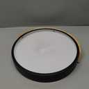 Vikaey Modern LED Ceiling Light, Minimalist Wood Flush Mount Ceiling Light Fixture, 4000K Not Dimmable, Circle Lighting Lamp with Acrylic Lampshade for Bedroom Laundry Room Hallway (Black,11.8")