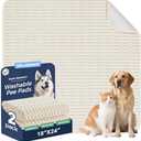 Sinotalent Washable Pee Pads for Dogs, Reusable Puppy Pads Dog Pads, Non-Slip Dog Pee Pads, Leak-Proof Pet Pee Pads Wee Wee Pads for Dogs. (Cream White, 18"x24"(Pack of 2))