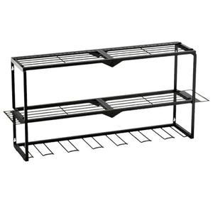 Heavy-Duty Metal Drill Organizer, 8-Slot Wall Mount Tool Storage Rack, 60 Lbs Max Load Cordless Drill Holder for Garage, Workshop, and Home Organization, Black (3-Tier + 7 Drills). Missing Parts