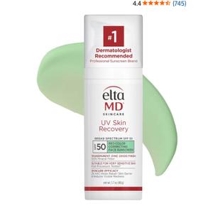 EltaMD UV Skin Recovery Face Sunscreen with Zinc Oxide, All Mineral, Safe for Sensitive Skin SPF 50