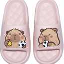 XIXITIAO Capybara Slippers for Women Men,Capybara Cute Slides,Non Slip Quick Drying Bathroom Slippers,Funny Sandals, Capybara Shower Shoes (Pink)