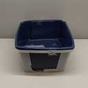 IRIS USA Cat Litter Box, Litter Box Enclosure with Scoop and Front Door Flap, Covered Kitty Litter Box for Privacy, Portable, Easy to Clean, Navy (1 Count (Pack of 1))