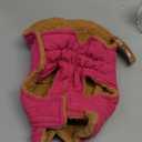 azuza Dog Jacket Waterproof & Windproof Dog Coat for Small Dogs with Thick Fleece, High Collar with Leash Hole, Adjustable Velcro & Elastic Belly, Rose Red, S