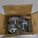 ZDNEY 4 Inch Caster Wheel, Rubber Wheels Silent Castor Set of 4 Heavy Duty Caster Wheels with Brake 1600Lbs, Industrial Plate Casters Wheels for Cart Furniture Workbench (2 Brake & 2 Swivel)