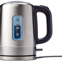 Basics Electric Stainless Steel Kettle for Tea and Coffee, BPAFree, Fast Boiling, Auto ShutOff, 1 Liter, 1500W, Black and Silver