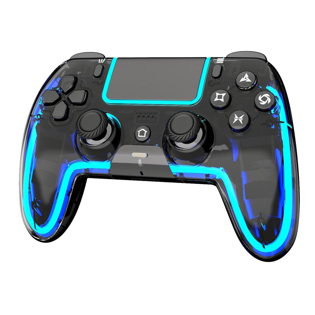 BETMI Wireless Controller for PS5, Pro/Slim/MAC/Steam Deck/PC, Hall Effect Joystick, Dual Vibration/Marco/Turbo, 3.5mm Jack, 6-Axis, Mute Key, LED Gamepad with Speaker (4 Lighting Effects, 9 Light Colors) (Black)