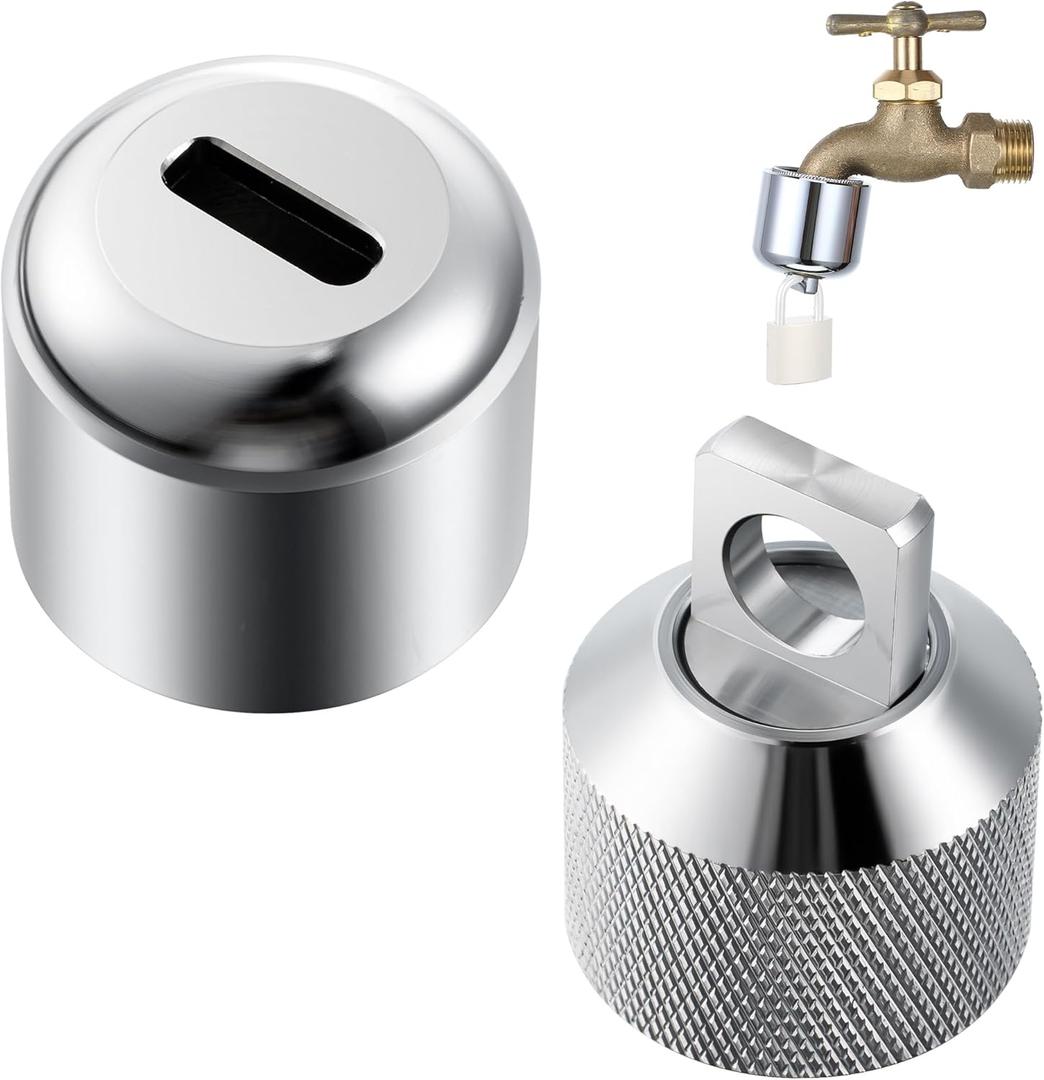 1 Pack Water Spigot Lock, Brass Hose Bib Lock for 3/4'' Garden Male Hose Thread, Prevents Water Theft & Unauthorized Faucet Use (No Padlock)
