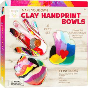 Hapinest Make Your Own Clay Handprint Bowl Kit for Kids, Arts and Crafts for Boys & Girls Ages 6 Years and Up