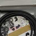 AJAZZ 100% Blackout Sliding Door Curtains for Doorways, Accordion Doors Magnetic Door Curtain for Bedroom Living Room Doorway Curtain Sets (1 Pack, 44 W x 78 L,Black+Rod)