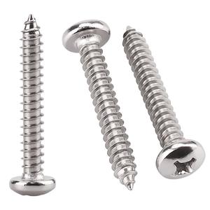 #14 x 1-1/4" (50 Pack) Stainless Steel Phillips Pan Head Wood Screws, Stainless Steel 304 (18-8), Pan Head Sheet Metal Screws Self Tapping for Wood