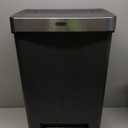 Rubbermaid Premier High-Capacity Step-On Trash Can, 19 Gallon, Single or Dual Stream Trash or Recycling, Charcoal, Stainless-Steel Rim, Lid Lock, Quiet Lid, for Home/Kitchen/Garage/Apartment