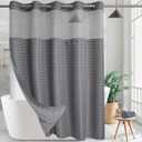 Hotel Fabric Shower Curtain Shower Curtain Machine Washable with Snap in Removable Liner for Bathroom Bathtubs Spa (Grey,71" (W) X 74" (H))