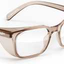 Stoggles Rectangle Z87.1 Certified Safety Glasses, Blue-Light, UV Blocking Lens, Top & Side Shield, Anti-Fog, Stylish Eyewear (Medium Standard Fit, Cold Brew)