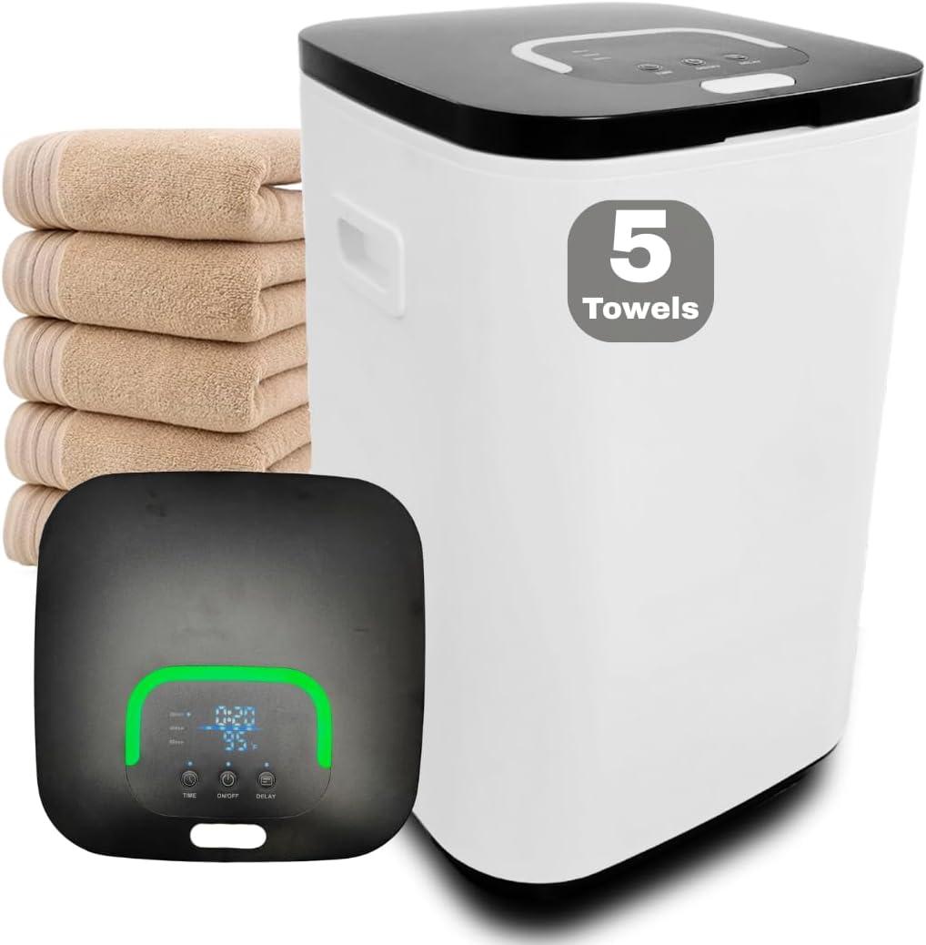 DiAroma Luxury Towel Warmer Bucket for Bathroom Extra Large 26L Heated Towel Warmer for Towels, Robes & Blankets, Hot Towel Warmer with Fast Heating, Includes Aroma Tablets, Housewarming Gift