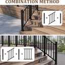 Metty Metal 2Ft W x 36in H Stair Deck Railing Kit, Textured Black AAMA2604 Powder Coat, IBC Certified Guard Rail for Deck Porch Balcony Patio Outdoor