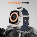 amBand Bands Compatible with Apple Watch Ultra 3/2/1 49mm, M1 Sport Series Rugged Durable Strap with Metal Connector to Match Ultra's Titanium Case for iWatch 49 mm Men Titanium/Navy Blue