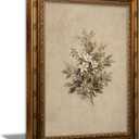 GarrbGrrl Vintage Framed Textured Painting Neutral White Floral Wall Art, 24"L x 16"W