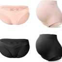 SUNNYBUY Women's Maternity High Waist Underwear Pregnancy Seamless Soft Hipster Panties Over Bump (Medium)