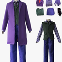nezababy Joker Costume Adult Men Cosplay Knight Coat Shirt Vest Full Suit Outfit, Size 2XL