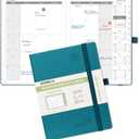 POPRUN Monthly Planner 2026-2027 (Medium- 6.5'' x 8.5'' Soft Cover), 18-Month Calendar Book (Jan.2026 - Jun. 2027), Calendar Planner with Monthly Tabs & Pocket, 100 GSM Paper - Pacific Green