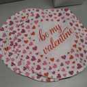 Qinyoung Valentines Woven Placemats Set of 6 15 Inch Red Pink Heart Round Placemats Braided Place Mats Decorative Dinner Table Mats for Valentines Wedding Anniversary Party Kitchen Home Decoration