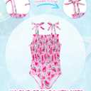Toddler Swimsuit Girl Bathing Suits One-Piece Swimwear Adjustable Shoulder Straps Smocked 2-6T