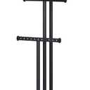 Love-KANKEI Jewelry Organizer Stand Metal & Wood Base and Large Storage Necklaces Bracelets Earrings Holder Organizer Gift Black and Weathered Grey (3 Tiers)