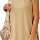 Imily Bela Womens Loose Fit Casual Flowy Tank Tops Crewneck Trendy Sleeveless Side Split Summer Tops Clothes Outfits 2025, Size: L