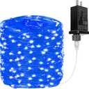 66Ft 200LED Fairy Lights Plug in, Waterproof String Lights Outdoor & Indoor 8 Modes with Timer, Christmas Light Bedroom Decor, Twinkle Light for Girl's Room Garden Christmas Decorations (Blue)