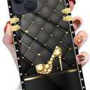 Yuning419 Case Compatible with iPhone 15 Pro Max Case,Luxury Soft TPU & Hard PC Back for Girls Women,Shockproof Protective Cover,Diamond Heels